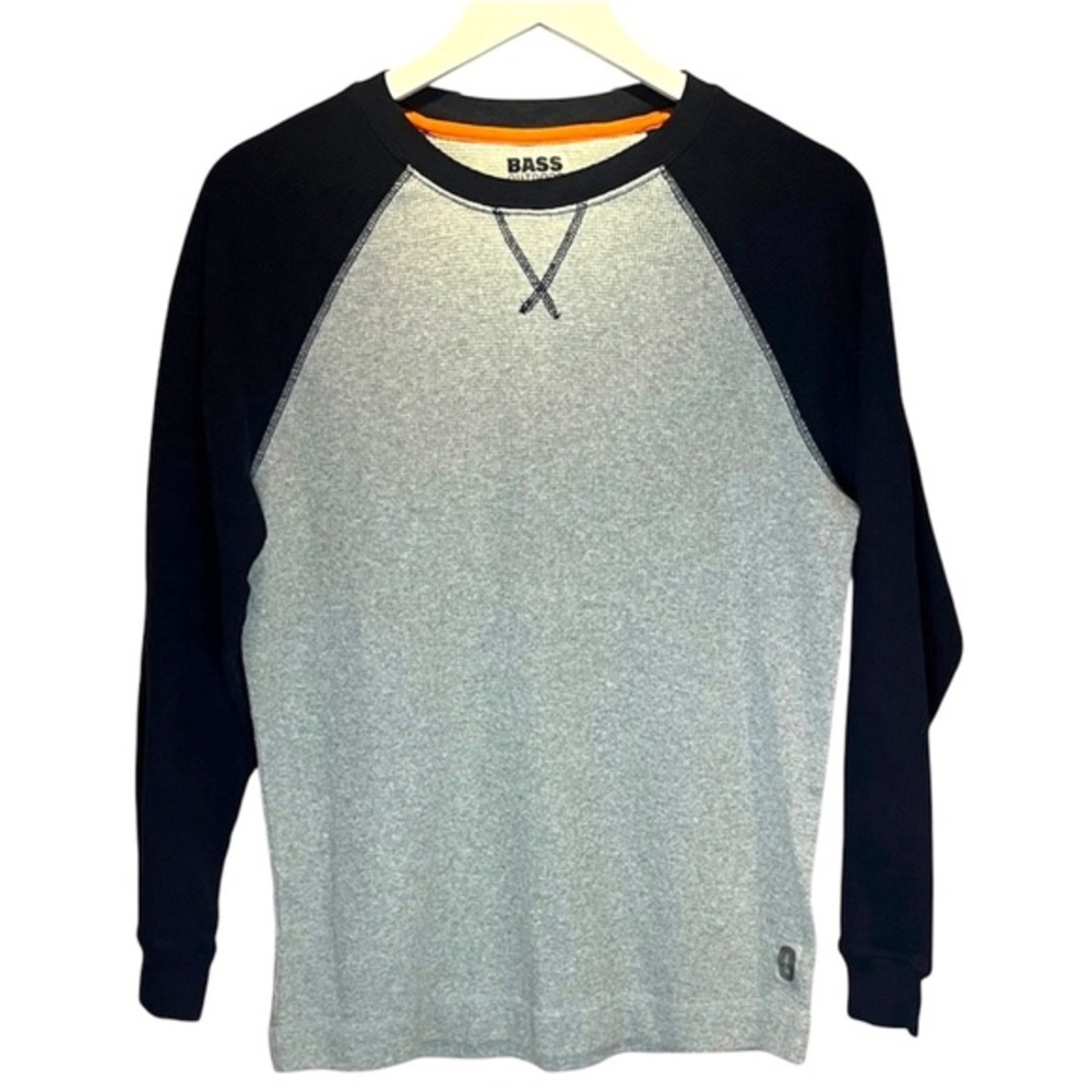 Bass Outdoor Boy’s Thermal Waffle Knit Shirt Blue Gray Size XL 18-20